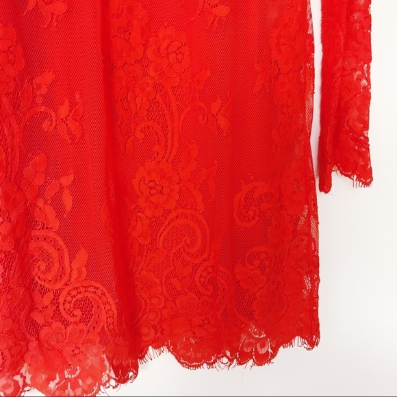 Lovers and Friends - Red Orange Lace Dress - Picture 4 of 6